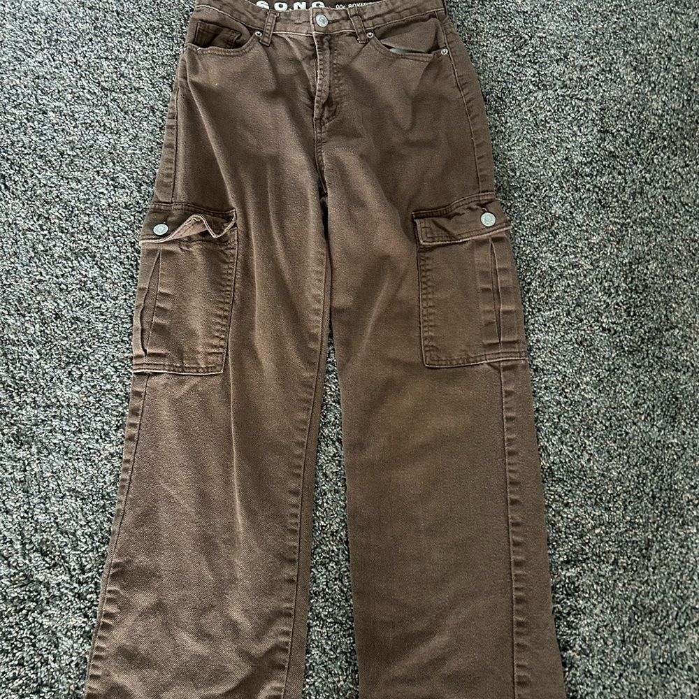 Brown Cargo Women Jeans